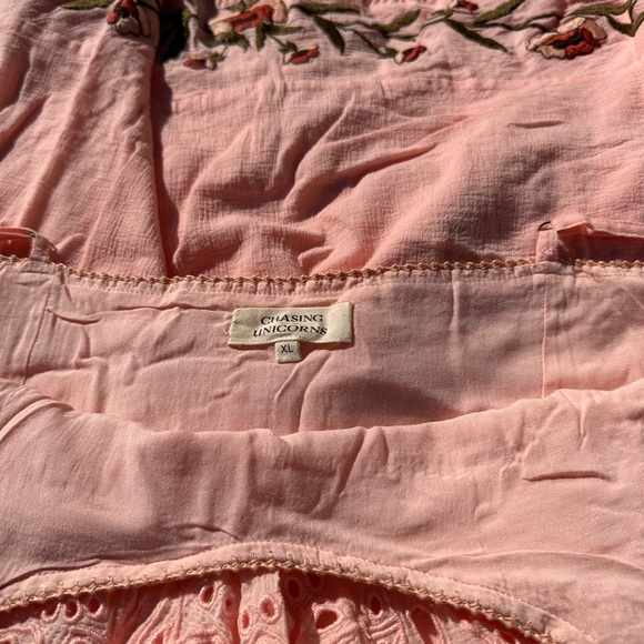 NWOT Chasing Unicorns Somewhere On A Beach Embroidered Cutwork Dress SZ XL EUC - Picture 10 of 12